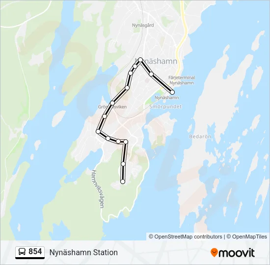 854 Bus Line Map