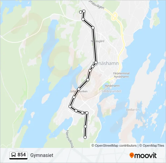 854 Bus Line Map