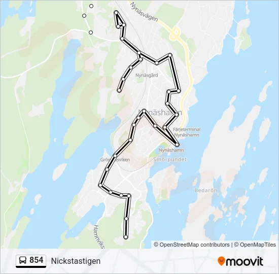854 Bus Line Map