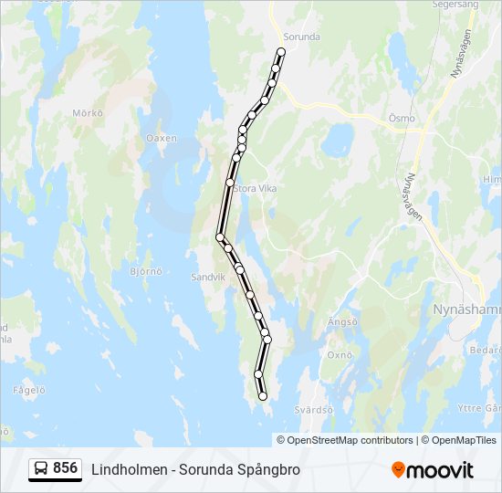 856 bus Line Map