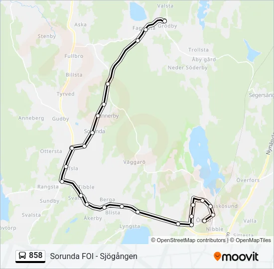 858 Bus Line Map