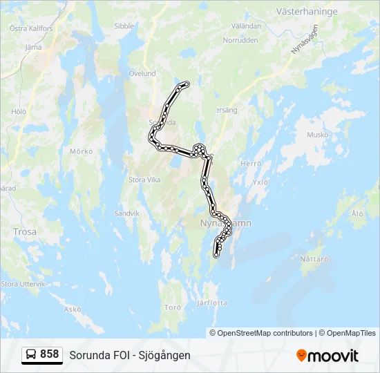 858 Bus Line Map