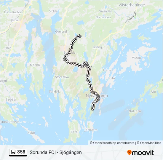 858 Bus Line Map