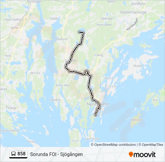 858 Bus Line Map