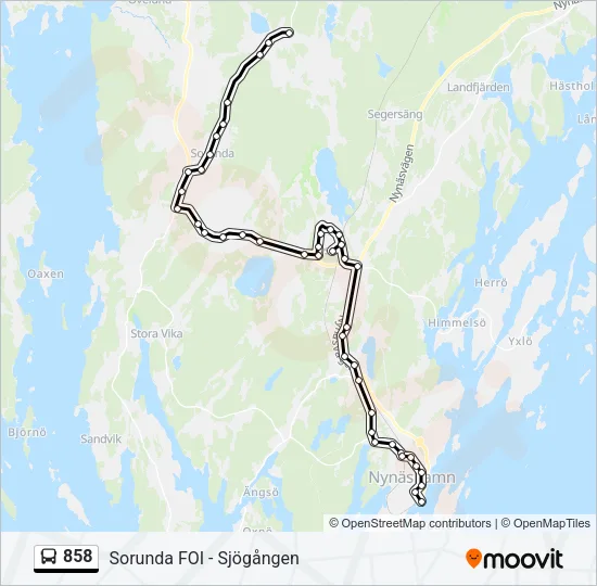 858 Bus Line Map