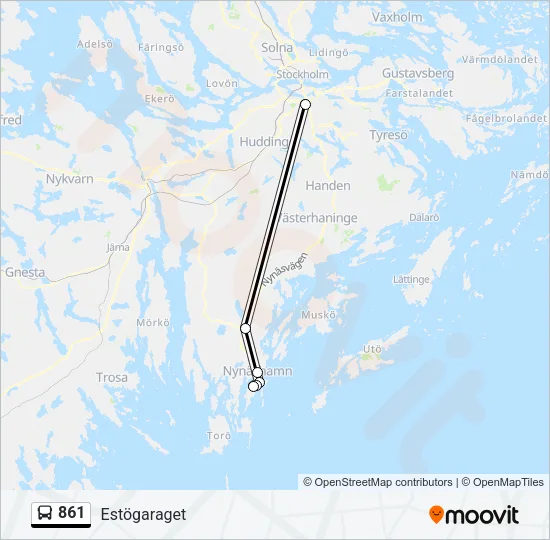 861 Bus Line Map