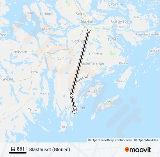 861 Bus Line Map