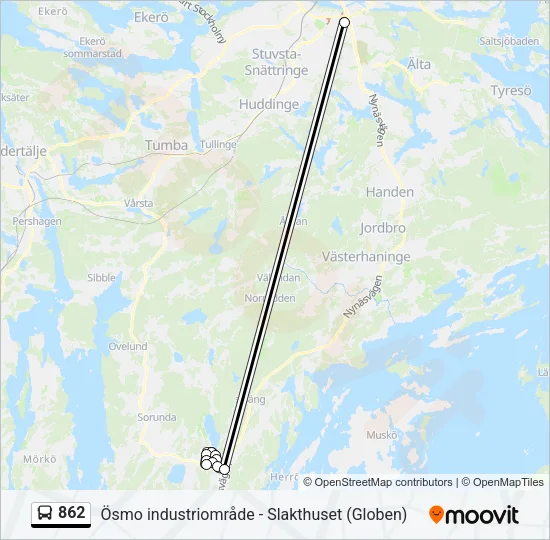 862 Bus Line Map