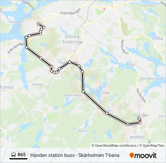 865 Bus Line Map