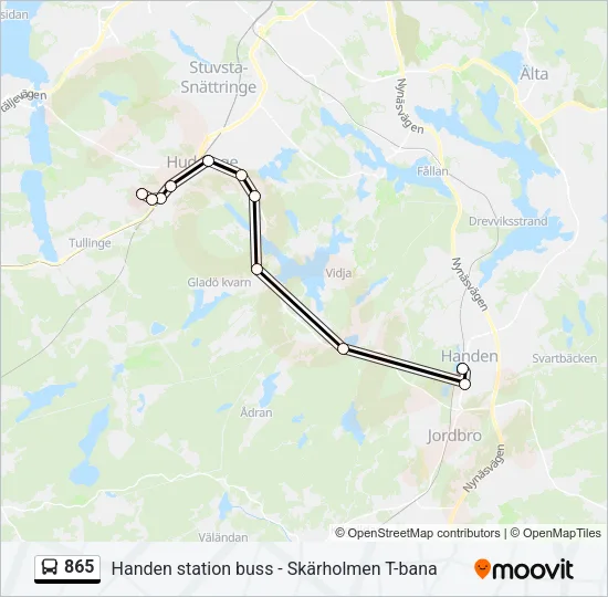 865 Bus Line Map