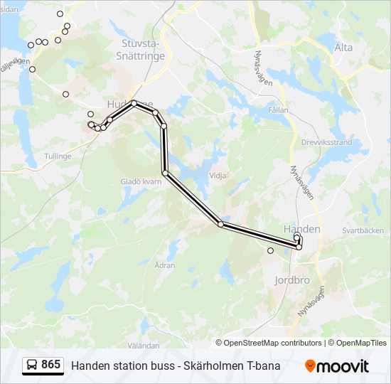 865 bus Line Map