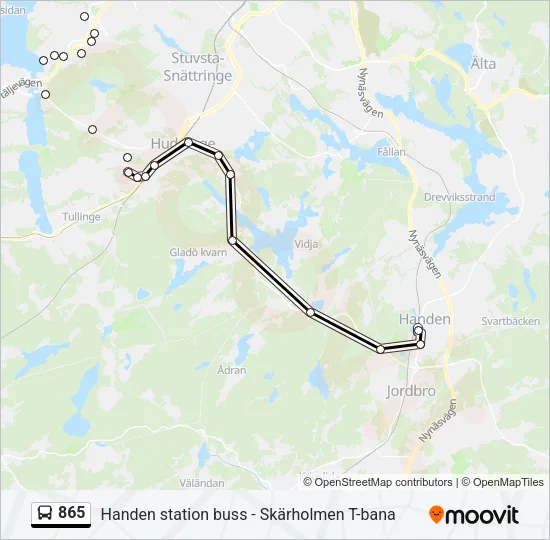 865 Bus Line Map