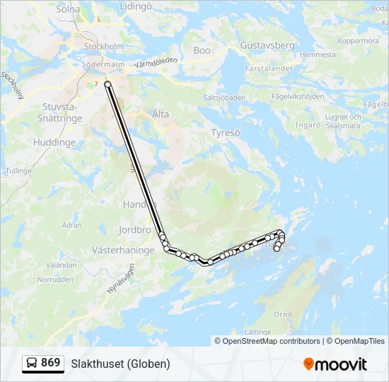 869 Bus Line Map