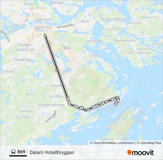 869 Bus Line Map