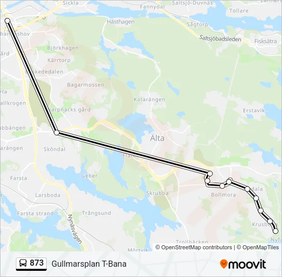 873 Bus Line Map