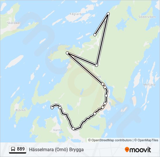 889 bus Line Map