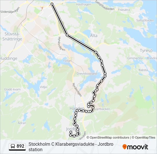 892 bus Line Map