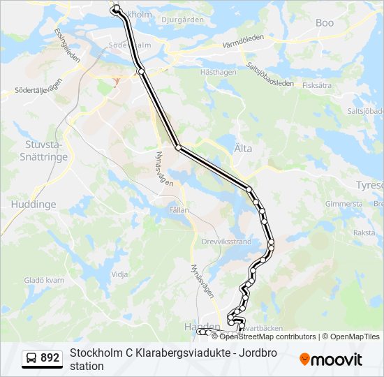 892 bus Line Map