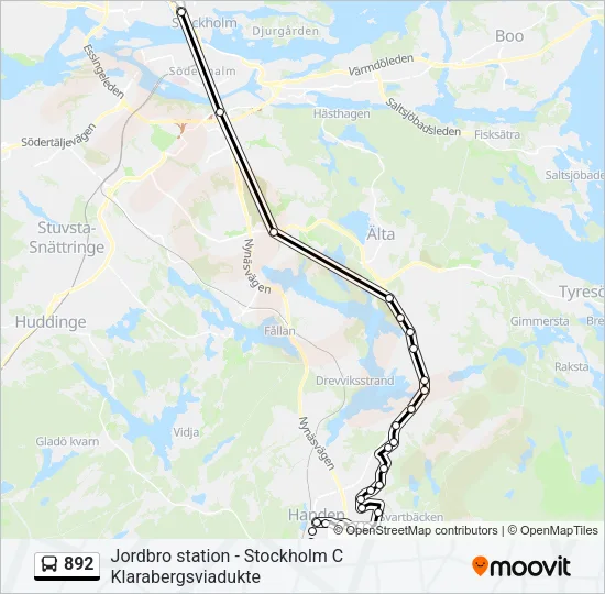 892 Bus Line Map