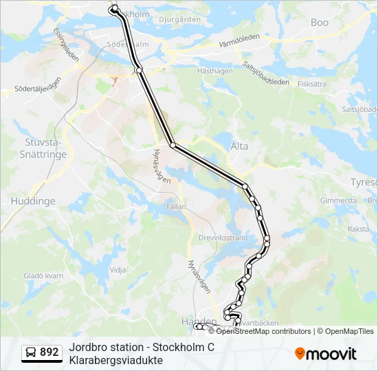 892 Bus Line Map