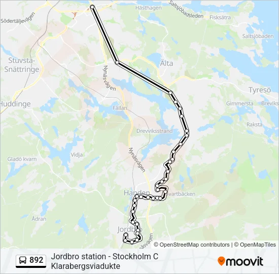 892 Bus Line Map