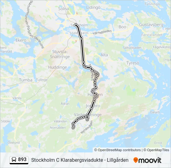 893 Bus Line Map