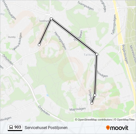 903 bus Line Map