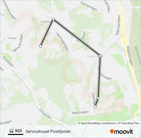 903 Bus Line Map