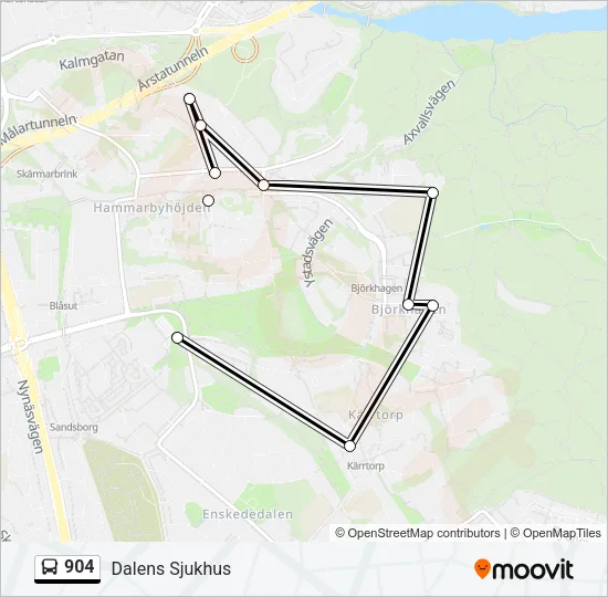 904 Bus Line Map