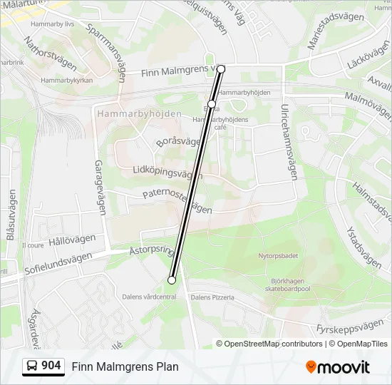 904 Bus Line Map