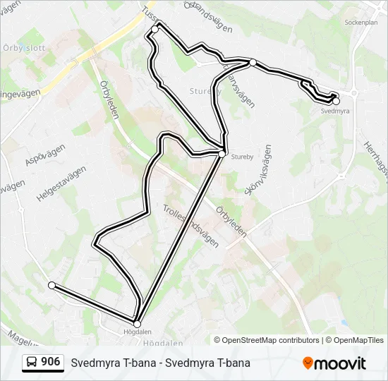 906 Bus Line Map