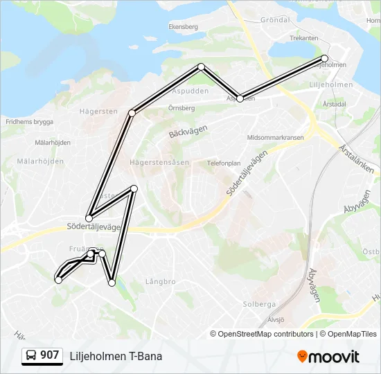 907 Bus Line Map