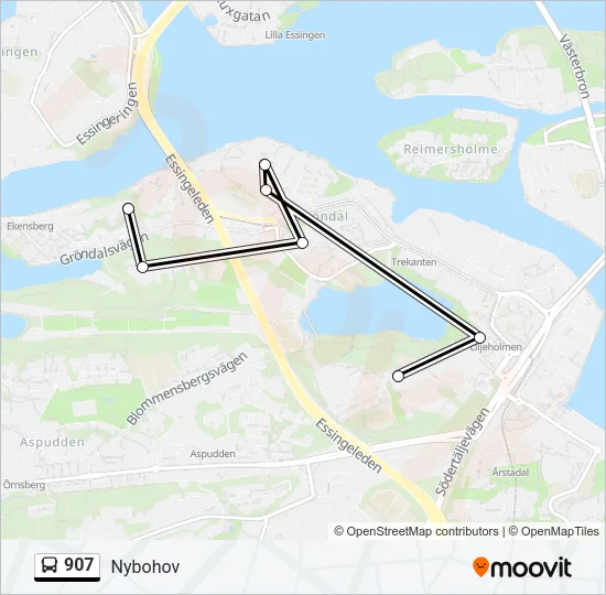 907 Bus Line Map