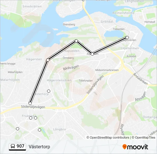 907 Bus Line Map