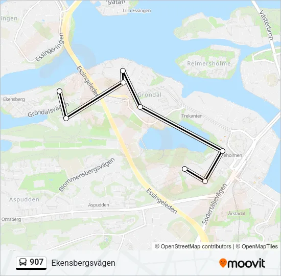 907 Bus Line Map