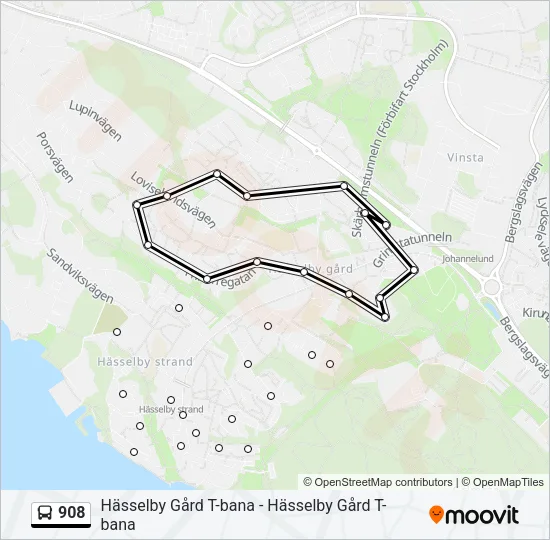 908 Bus Line Map