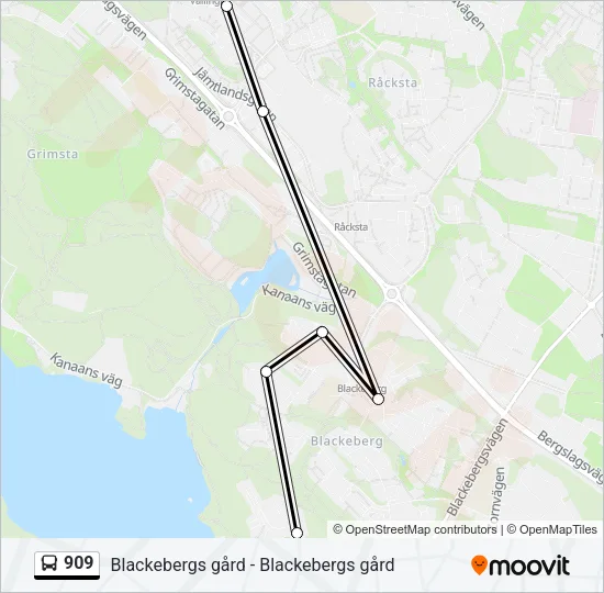 909 Bus Line Map