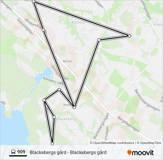 909 Bus Line Map