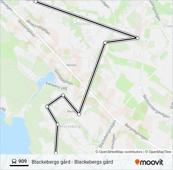 909 Bus Line Map