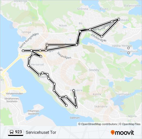 923 bus Line Map