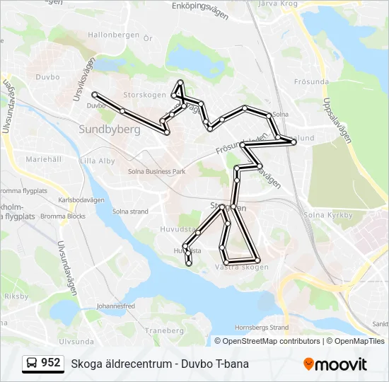 952 Bus Line Map