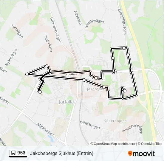 953 Bus Line Map