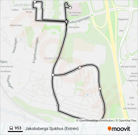 953 Bus Line Map