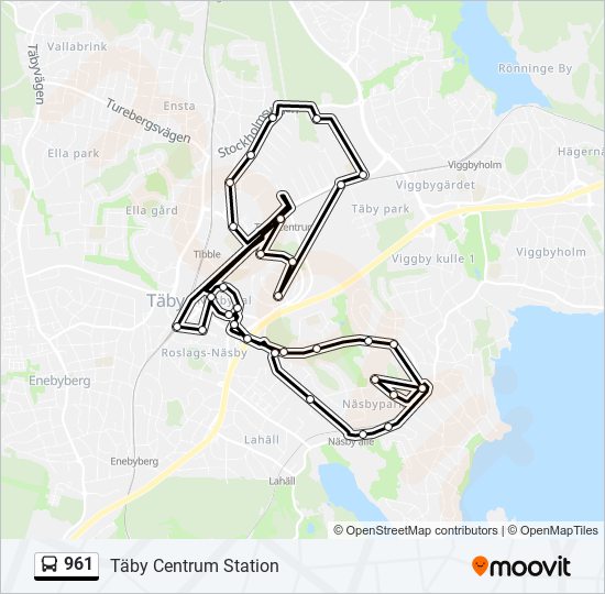 961 bus Line Map