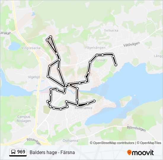 969 bus Line Map