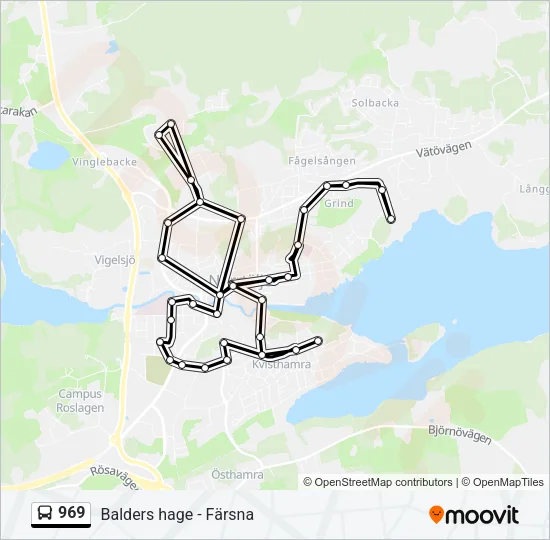 969 Bus Line Map