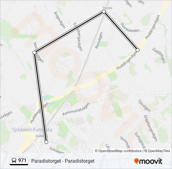 971 bus Line Map