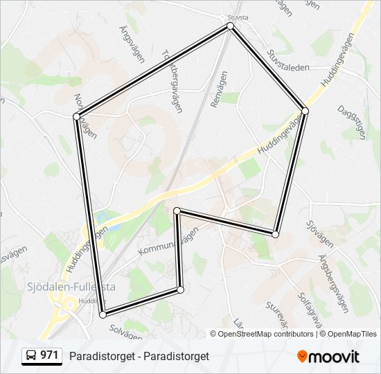 971 bus Line Map