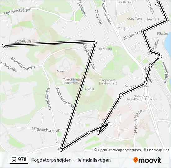978 Bus Line Map