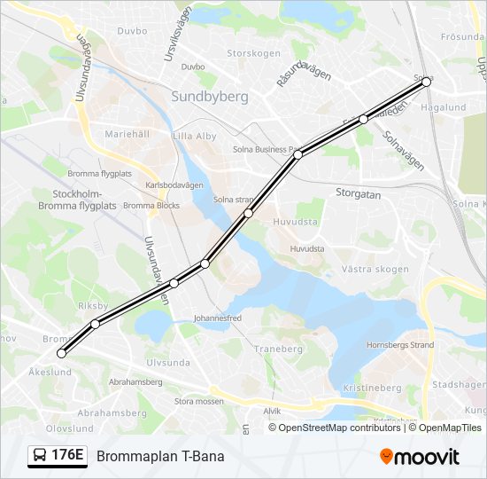 176E bus Line Map